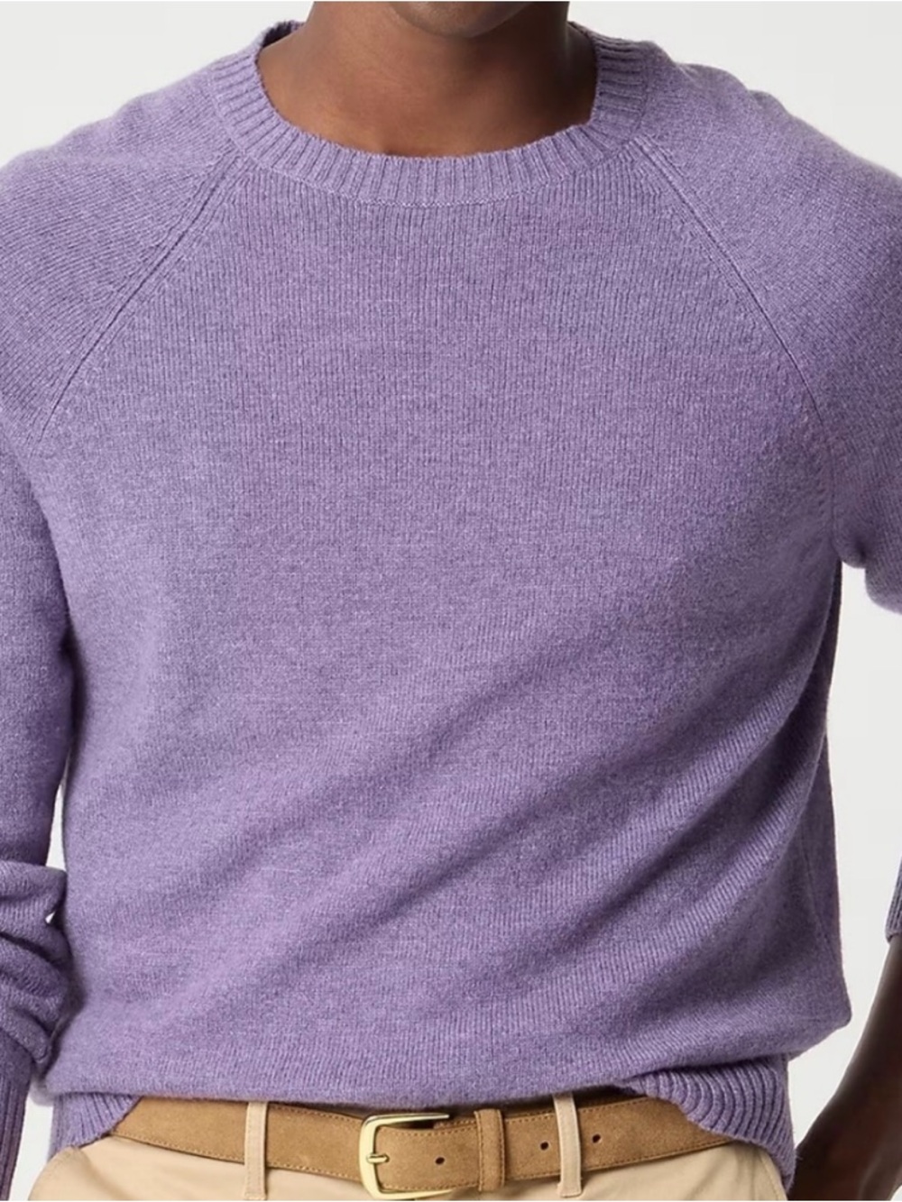 J. Crew Men's Lavender Crewneck Knit Sweater